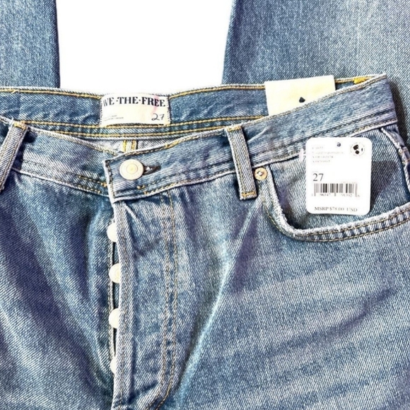 NWT Free People x We the Free Meggie Mid Rise Straight Leg Jeans - Picture 3 of 3
